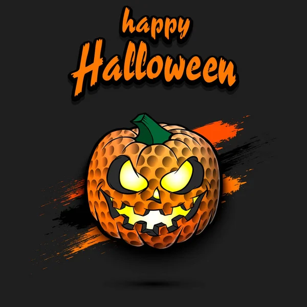 Joyeux Halloween. Boule de golf Citrouille — Image vectorielle