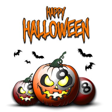 Mutlu Cadılar Bayramı. Bilardo topu Balkabağı