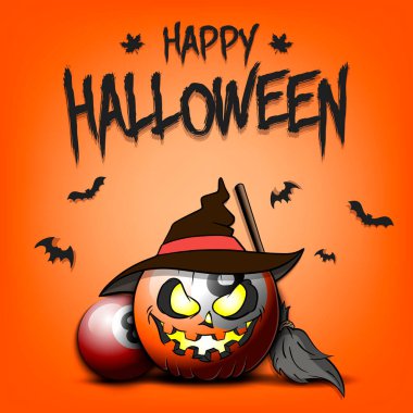 Mutlu Cadılar Bayramı. Bilardo topu Balkabağı