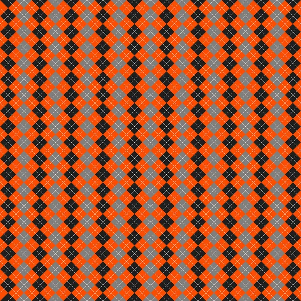 Halloween Argyle a cuadros. Fondo de jaula escocesa — Vector de stock