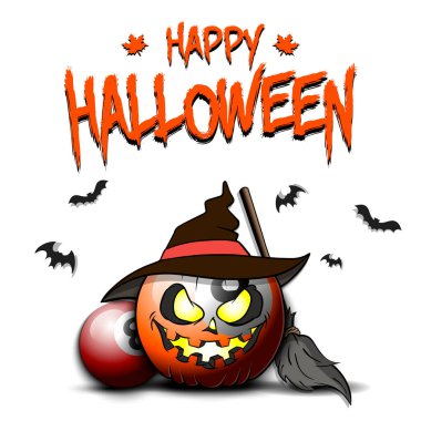 Mutlu Cadılar Bayramı. Bilardo topu Balkabağı