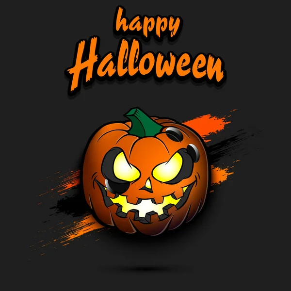 Frohes Halloween. Logo Bowlingkugel Kürbis — Stockvektor