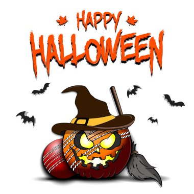 Mutlu Cadılar Bayramı. Kriket topu Balkabağı