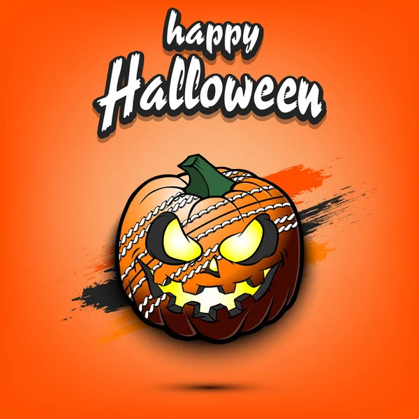 Fijne Halloween. Krekelbal pompoen — Stockvector