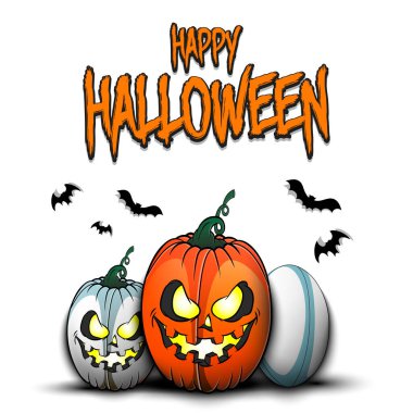 Mutlu Cadılar Bayramı. Ragbi topu Balkabağı