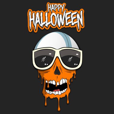 Mutlu Cadılar Bayramı. Kafataslı ragbi topu