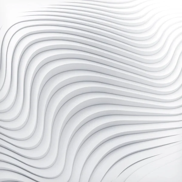 Wave Band Oppervlakte Abstracte Witte Achtergrond Digitale Illustratie — Stockfoto