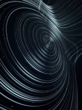 Soyut gümüş mücevherler, parlak şekiller, koyu arkaplanda boncuklar. 3d oluşturma