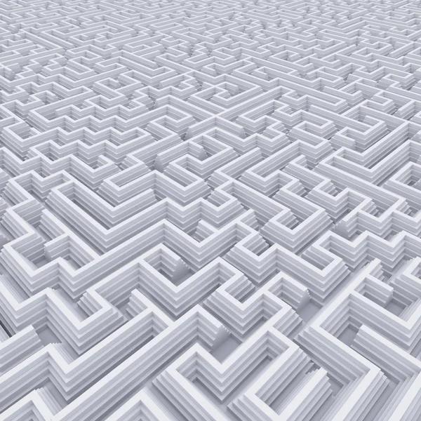 Abstrakti Neliön Valkoinen Labyrintti Muoto Käsite Renderöinti — kuvapankkivalokuva