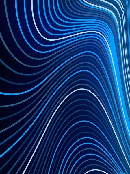 Dijital soyut mavi renkli çizgiler 3d işleme arka plan