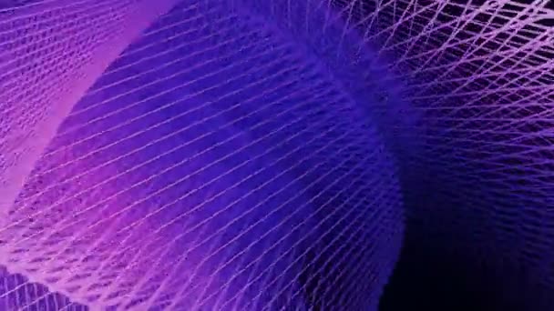 Fondo azul oscuro abstracto con animación de la superficie de la red ondulante y vibrante. renderizado 3d. 4k UHD — Vídeos de Stock