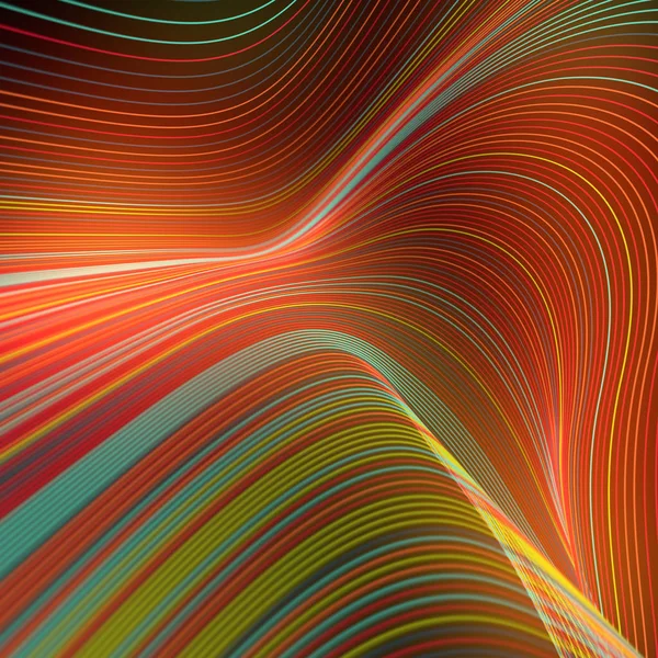 Digital Abstrato Colorido Linhas Renderização Fundo — Fotografia de Stock