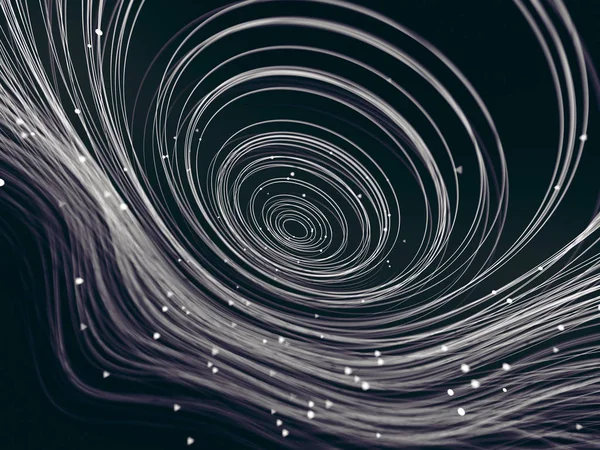 催眠波状ホワイトは 暗い背景に小さなビーズ リングします 魔法の概念 レンダリング — ストック写真