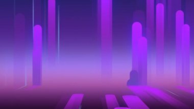 Soyut 3d render renkli geometrik şekiller. Bilgisayar döngü animasyon oluşturulan. Geometrik pembe desen. 4k Uhd