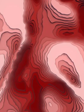 Topografik arka plan. Renkli kağıt kesme sanat tasarım için Web sitesi şablonu. Topografya Haritası kavram. 3D render