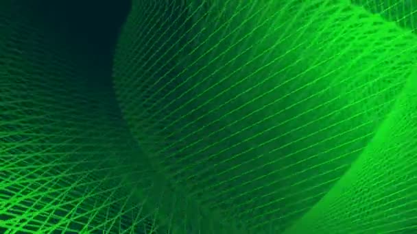 Fundo Verde Abstrato Com Animação Ondulação Vibração Superfície Rede Design — Vídeo de Stock