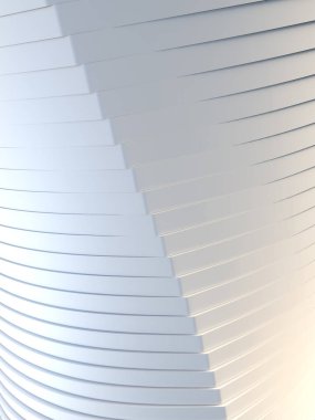 Beyaz şerit mimari fütüristik desen arka plan. 3D render illüstrasyon