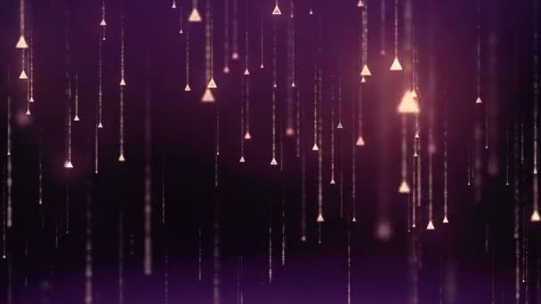 Абстрактный фон с анимацией падающих блестящих частиц, как праздничный дождь. Разрешение 4K, Ultra HD — стоковое видео
