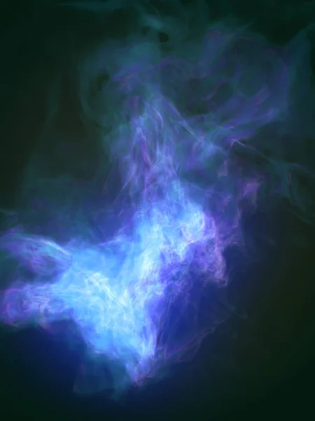 蓝色的湍流火焰在黑暗背景下被隔离 — 图库照片