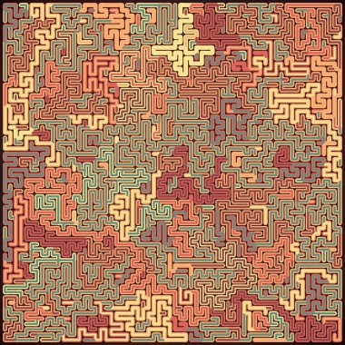 Soyut renkli kamuflaj deseni. Fütüristik kompozisyon üç boyutlu şekiller arka plan. Labirent kavramı. 3D render