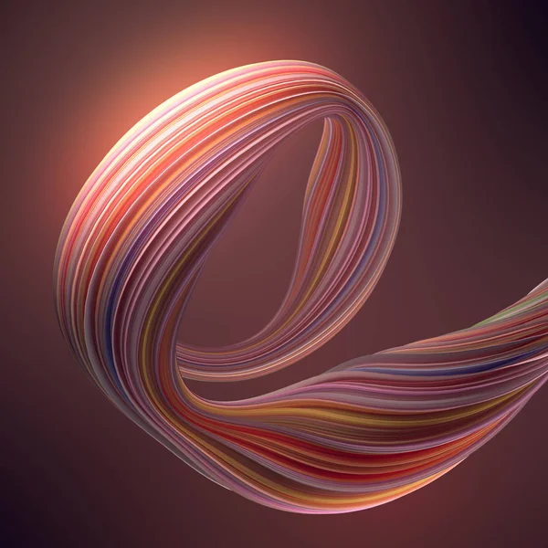 Värillinen Abstrakti Kieroutunut Muoto Tietokone Loi Geometrisen Kuvan Renderointi — kuvapankkivalokuva