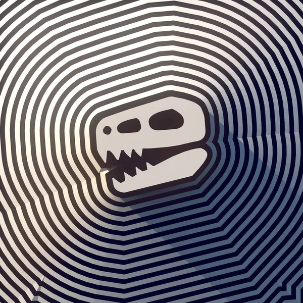 Abstrakti Mustavalkoinen Sarjakuva Dinosaurus Pään Symboli Nappi Merkki Renderöinti Digitaalinen — kuvapankkivalokuva