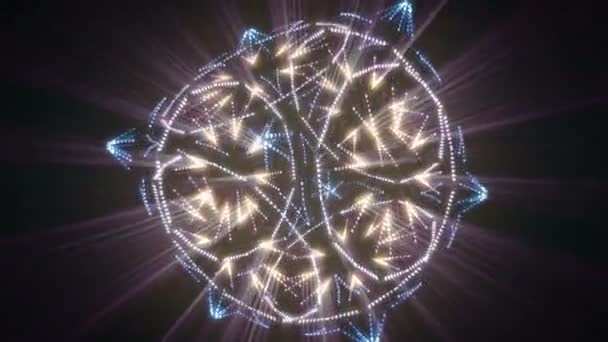 Animation von farbig geführten Partikelformen. abstrakte kaleidoskopische vj Bewegungshintergründe. 3D-Darstellung. 4k, uhd Auflösung — Stockvideo