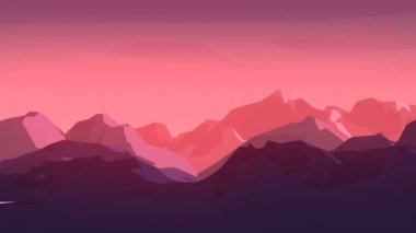 Dağa animasyonlu manzara arka plan. 3D render. 4k, Ultra Hd kararlılık