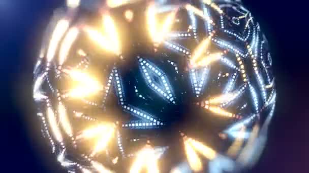 Animation de formes de particules de couleur led. Résumé kaléidoscopique VJ motion background. Rendement 3D. 4K, résolution UHD 