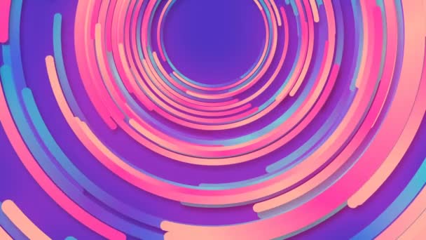 Abstract 3d composição de renderização de círculos multicoloridos. Animação em loop gerada por computador. Padrão geométrico — Vídeo de Stock