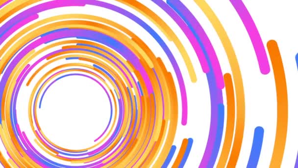 Αφηρημένη 3d rendering σύνθεσης των πολύχρωμα κύκλους. Υπολογιστή που δημιουργούνται animation βρόχο. Γεωμετρικό σχέδιο — Αρχείο Βίντεο