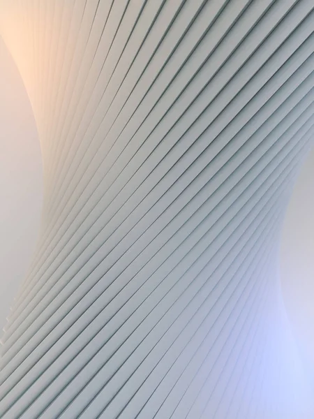 白色条纹建筑未来模式的背景 渲染图 — 图库照片