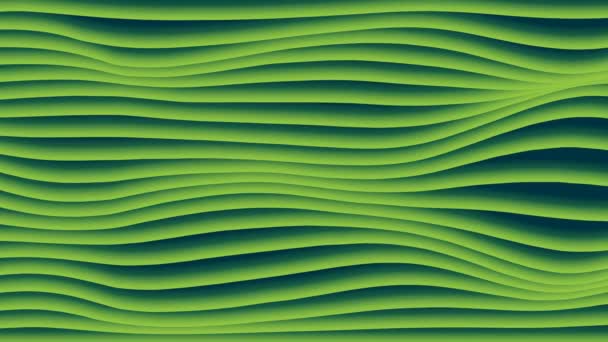 Bunte Wellengradienten Schleifen Animation Abstraktes Minimalistisches Design Zukünftige Geometrische Grüne — Stockvideo