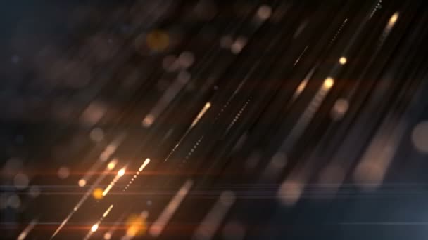 抽象は お祭り雨としてきらびやかな粒子を落下アニメーションで背景を着色しました ボケ味を輝くオレンジの輝き ウルトラ 解像度 — ストック動画