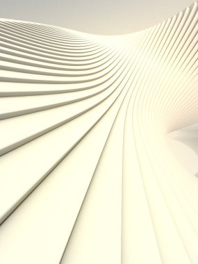 Beyaz çizgili desen fütüristik arka plan. Bilgisayar geometrik şekli oluşturulur. 3D render illüstrasyon