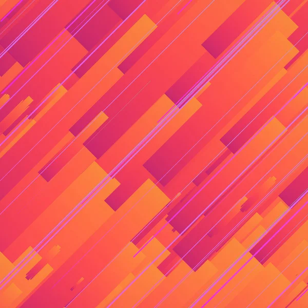 Abstract 3d rendering red and orange colored geometric shapes. Computer generated geometric pattern.