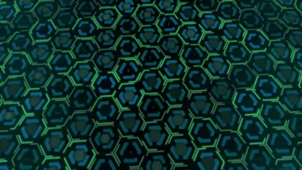 Animation numérique de formes de particules de couleur verte. Résumé VJ motion background. Rendement 3D. 4K, résolution Ultra HD 