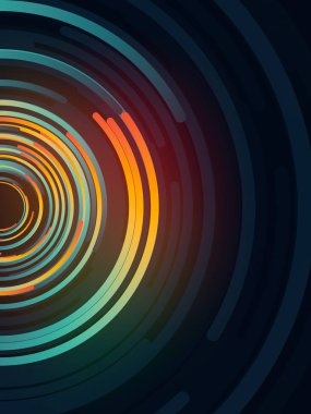 Renkli Daireler 3D render bileşimi soyut. Oluşturulan bilgisayar geometrik desen