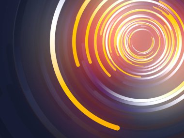 Renkli Daireler 3D render bileşimi soyut. Oluşturulan bilgisayar geometrik desen