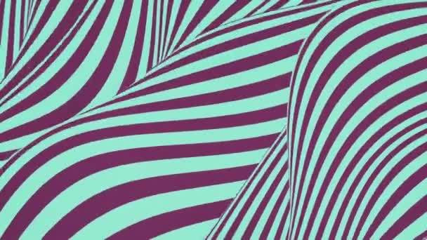 Färgglada våg böja loop animation. Futuristiska geometriska diagonala linjer mönster rörelse bakgrunden. 3D-rendering. 4k Uhd — Stockvideo