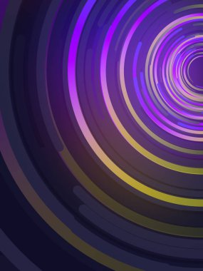 Mavi renkli daireler 3D render bileşimi soyut. Oluşturulan bilgisayar geometrik desen