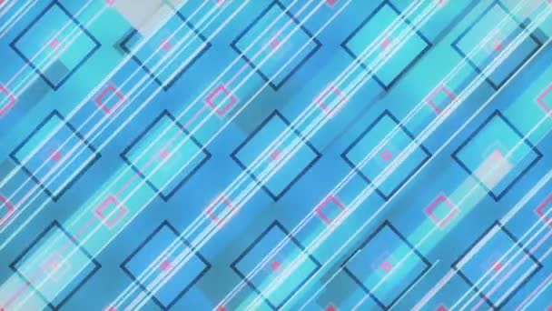 Renderização 3d abstrata de formas geométricas coloridas azuis. Animação em loop gerada por computador. Padrão de movimento geométrico. 4k — Vídeo de Stock