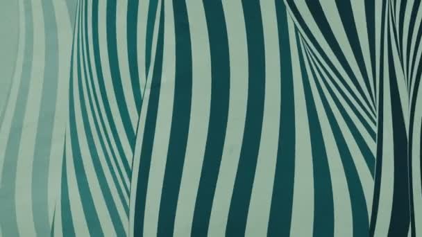 Grön färgad våg slinga animation. Futuristiska geometriska vertikala linjer mönster rörelse bakgrund. 3D-rendering. 4k Uhd — Stockvideo