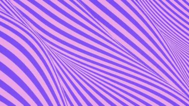 Pembe renkli dalga döngüsü animasyonu. Futuristik geometrik diyagonal çizgiler hareket arka plan. 3D rendering. 4k UHD