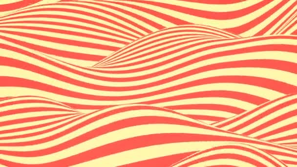 Bunte Wellenschleifen-Animation. futuristische geometrische horizontale Linien mustern Bewegungshintergrund. 3D-Darstellung. 4k uhd — Stockvideo