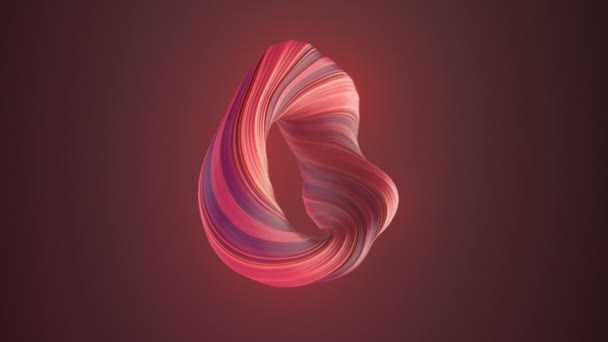 Color Rosa Retorcido Forma Movimiento Gráficos Fondo Animación Bucle Renderizado — Vídeo de stock