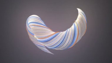 Renkli bükümlü şekil hareketli grafik arka plan. Bilgisayar oluşturulan soyut geometrik 3d render döngü animasyon. 4k, Ultra Hd çözünürlük.