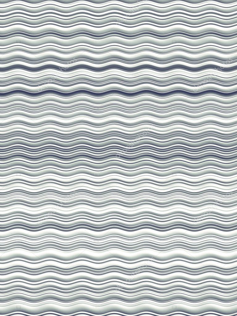 Gray colored horizontal Wavy Background. Dynamic Effect. Design Template. Modern Pattern. 3d rendering