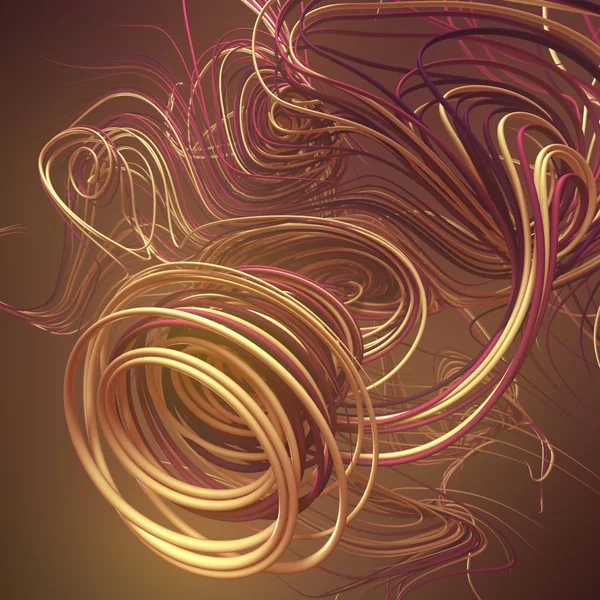 Entrelazando curvas abstractas de color. Patrón geométrico generado por computadora. Renderizado 3D — Foto de Stock
