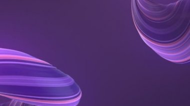 Mor ve pembe renkli bükülmüş şekil. Bilgisayar oluşturulan soyut geometrik 3d render döngü animasyon. HD çözünürlüğü.